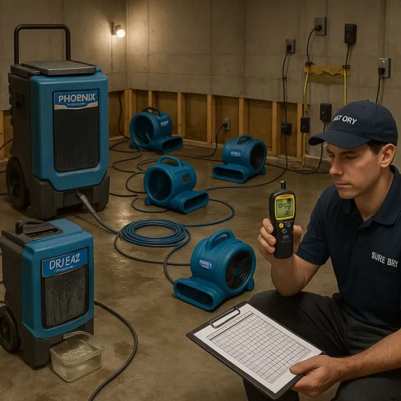 Structural Drying and Dehumidification process in Homer Glen, IL